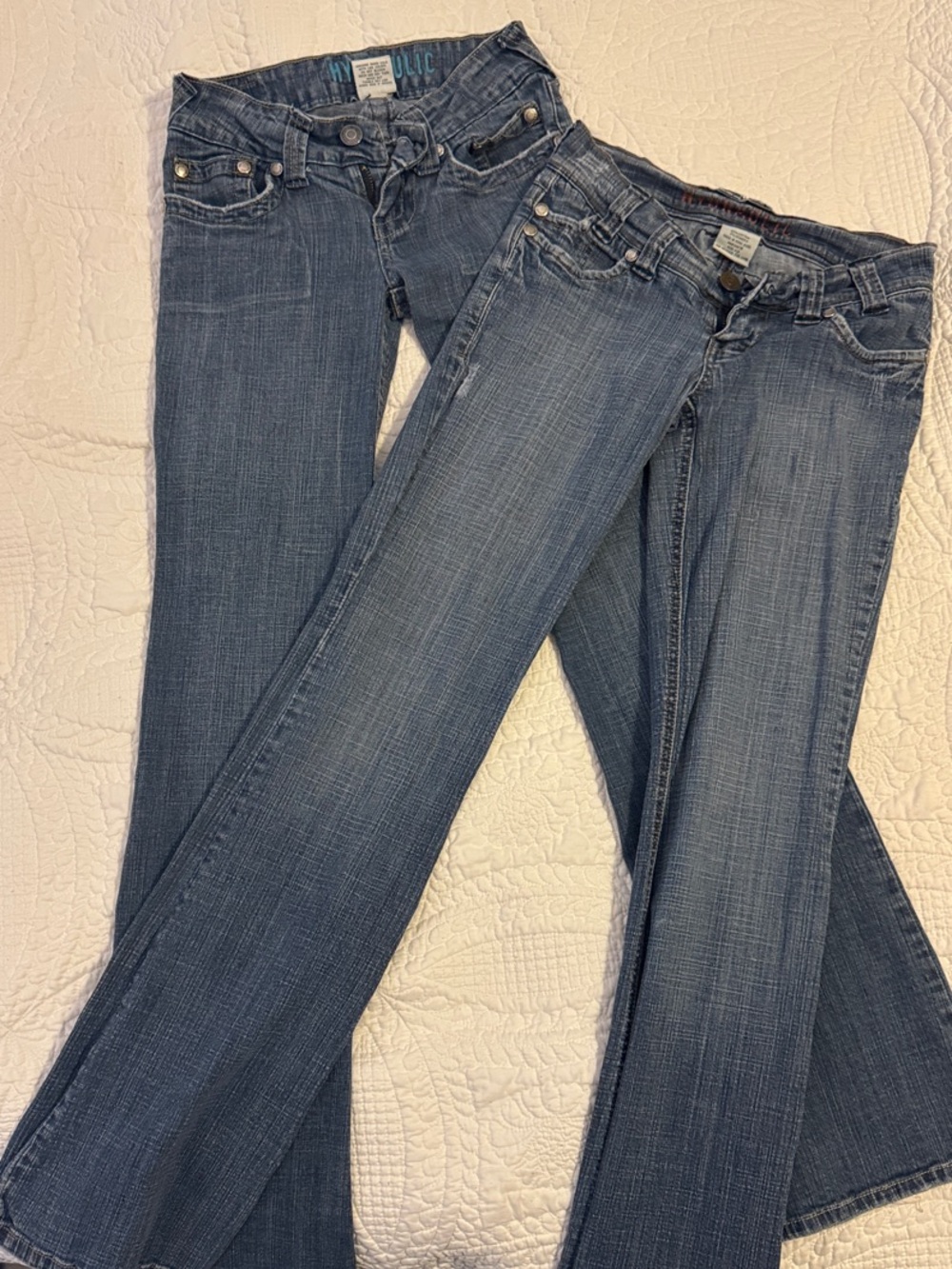 Hydraulic Super Low Rise Women's Mid Wash Blue bootcut Jeans